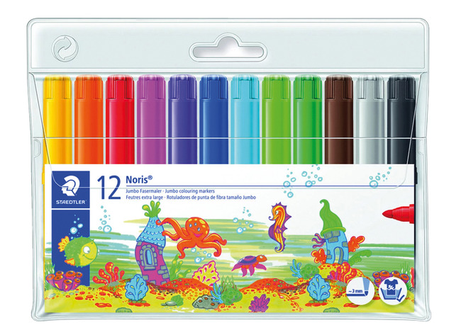 Stiften - Kleurstiften - Staedtler Noris Jumbo - Set Van 12 Assorti