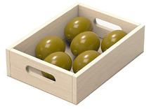 Voedingsset - imitatievoeding - groenten en fruit - Viga - kistjes - hout - per set