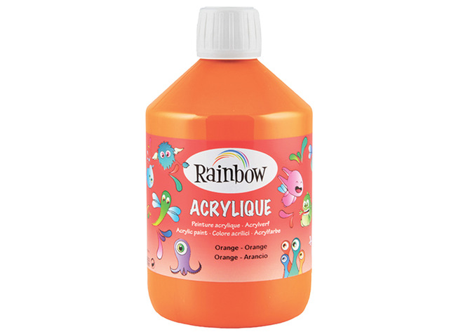 Verf - Acrylverf - Rainbow Acrylique - 500 Ml - Budget - Oranje - Per Stuk