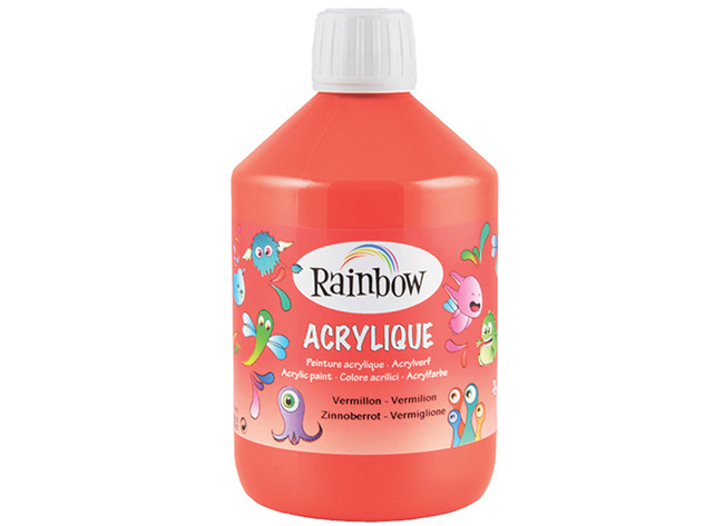 Verf - Acrylverf - Rainbow Acrylique - 500 Ml - Budget - Rood - Per Stuk