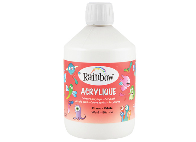 Verf - Acrylverf - Rainbow Acrylique - 500 Ml - Budget - Wit - Per Stuk