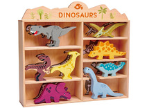 Dieren - Hout - Dino'S 8St