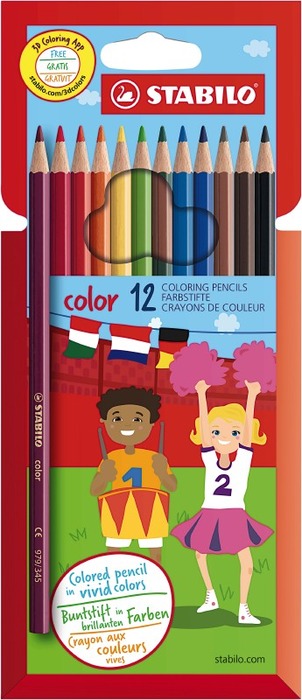 Potloden - Kleurpotloden - Stabilo Color - Zeshoekig - Etui - Set Van 12 Assorti