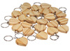 Hout - harten - sleutelhangers - set van 24