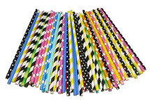 Rietjes - papier - gekleurd - set van 100