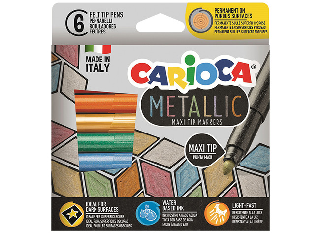 Kleurstiften - Dik - Carioca  Jumbo Metallic - Set Van 6
