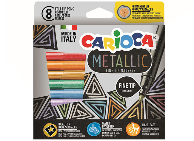 Stiften - Kleurstiften - Carioca - Metallic 8 Stuks