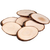 Schijven - hout - boomstam - ovaal - 11 x 7,5 cm x 8 mm - set van 12