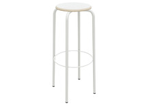 Kruk - Unikleur - 40 cm x 40 cm x 80 cm - onderstel wit - zitoppervlak wit - per stuk