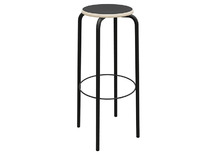 Kruk - Unikleur - 40 cm x 40 cm x 80 cm - onderstel zwart - zitoppervlak zwart - per stuk