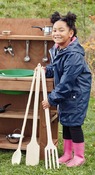 Modderkeuken - accessoires - houten xxl lepels - set van 3
