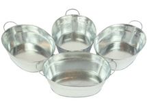 Modderkeuken - accessoires - metalen kommen - set van 4