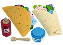 KEUKENHOEK - VOEDINGSWAREN - HOUT - TACO SET - SET VAN 27