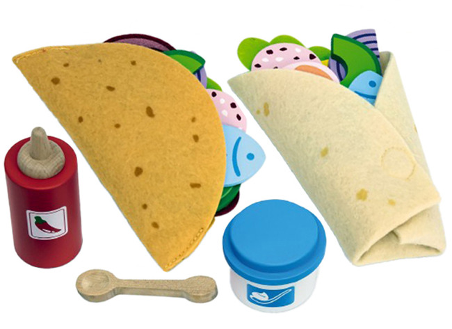 Keukenhoek - Voedingswaren - Hout - Taco Set - Set Van 27