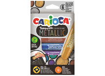 Plakkaatverf - In Stick - Metallic - Carioca Temporello - Set Van 6