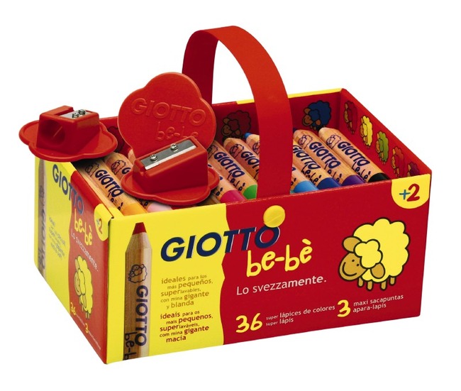 Potloden - Kleurpotloden - Giotto Be-bè - Met 3 Potloodscherpers - Set Van 36