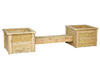 Bloembakken - hout - dubbel met zitbank - per set