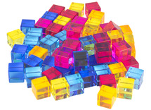 Ontdektafel - lichttafel - accessoires - transparante kubussen - set van 64