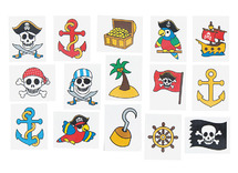 Cadeautje - tattoos piraten - set van 24 assorti