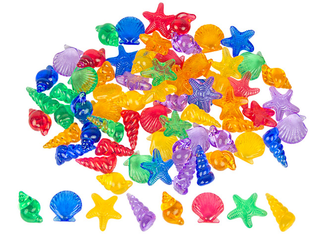 Ontdektafel - Lichttafel - Accessoires - Transparante Schelpen - Set Van 72