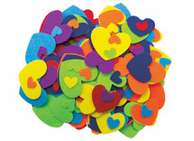 Vilt - regenboog - hartjes stickers - set van 210 assorti