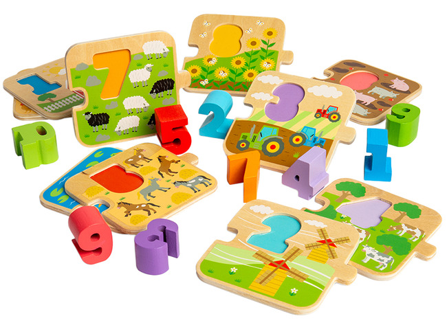 Telspel - Puzzel -  1-10 Tegelpuzzels - Set Van 10