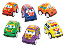 Cadeautje - pull back raceautootjes - set van 6 assorti
