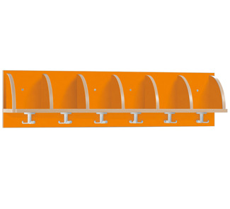Kapstok Met Vakken-6 Haken Oranje