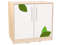 Naturo - M kast met 1 legplank, diepte 60 cm, witte deuren met applicatie, met plint