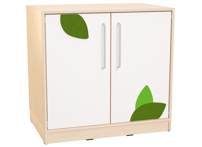 Naturo - M Kast Met 1 Legplank, Diepte 60 Cm, Witte Deuren Met Applicatie, Met Plint