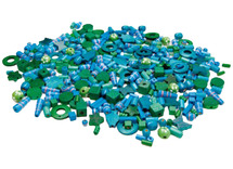 Kralen - Hout 3 Kleuren - blauw-groen - per stuk
