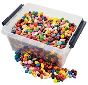 Kralen - hout - klasbox - set van 2,5 kg assorti