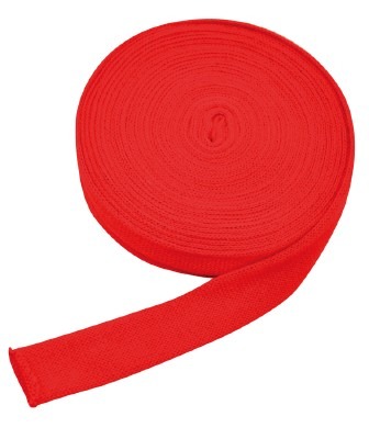 Stof-rondgebreide Band-rood-10m