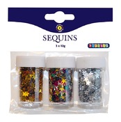Deco - pailletten sterretjes - 3x12g
