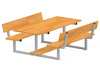 Picknicktafel - stalen frame met houten zitting - integragtie picknicktafel met rugleuning - per stuk