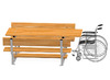Picknicktafel - stalen frame met houten zitting - integragtie picknicktafel met rugleuning - per stuk