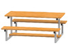 Picknicktafel - stalen frame met houten zitting - picknicktafel  - per stuk
