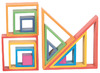 Speelblokken - tickit Rainbow Architect - hout - geometrisch - regenboogkleuren - loose parts - set van 28 assorti