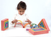 Speelblokken - tickit Rainbow Architect - hout - geometrisch - regenboogkleuren - loose parts - set van 28 assorti