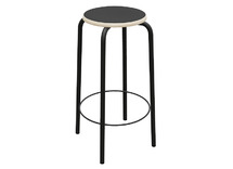 Kruk - Unikleur - 40 cm x 40 cm x 65 cm - onderstel zwart - zitoppervlak zwart - per stuk