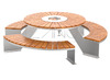 Picknicktafel - stalen frame met houten zitting - domino  - per stuk