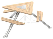 Picknicktafel - stalen frame met houten zitting - mars  - per stuk