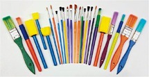 Penselen - plastic - set van 25 assorti