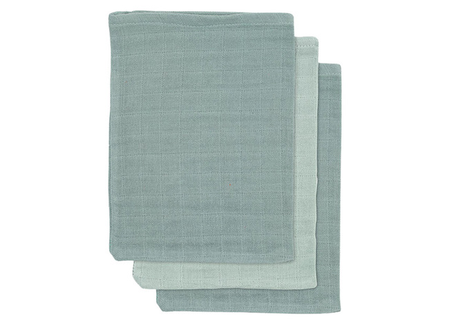 Textiel - Washandje Tetra Bamboe - Jollein - Set Van 3 - Groen Tinten - Per Stuk