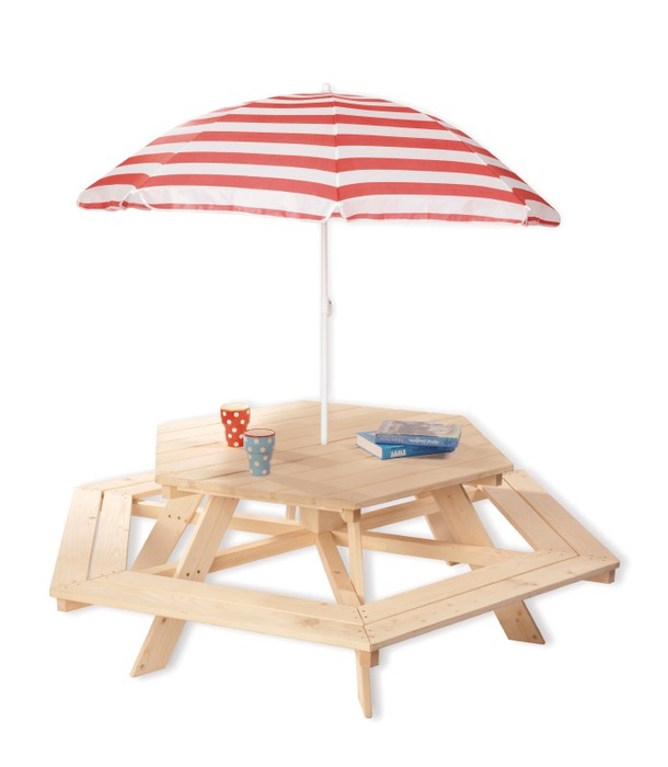 Picknicktafel-zeshoekig Den
