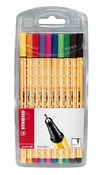 Stiften - schrijfstiften - Stabilo Point 88 - fineliner - 0,4 mm - gekleurd - set van 10 assorti