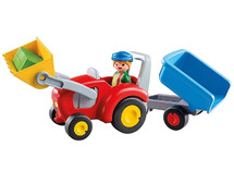 Playmobil 123 - BOER MET TRACTOR EN AANHANGWAGEN