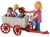 Poppenhuis - playmobil - opvoeder met bolderwagen