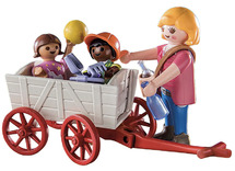 Poppenhuis - Playmobil - Opvoeder met bolderwagen