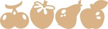 Mdf - 4 Delige Sets - fruit - per stuk